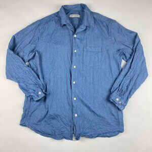 Tommy Bahama Men's Harbor Island Blue Silk Blend Button Up Shirt Size M